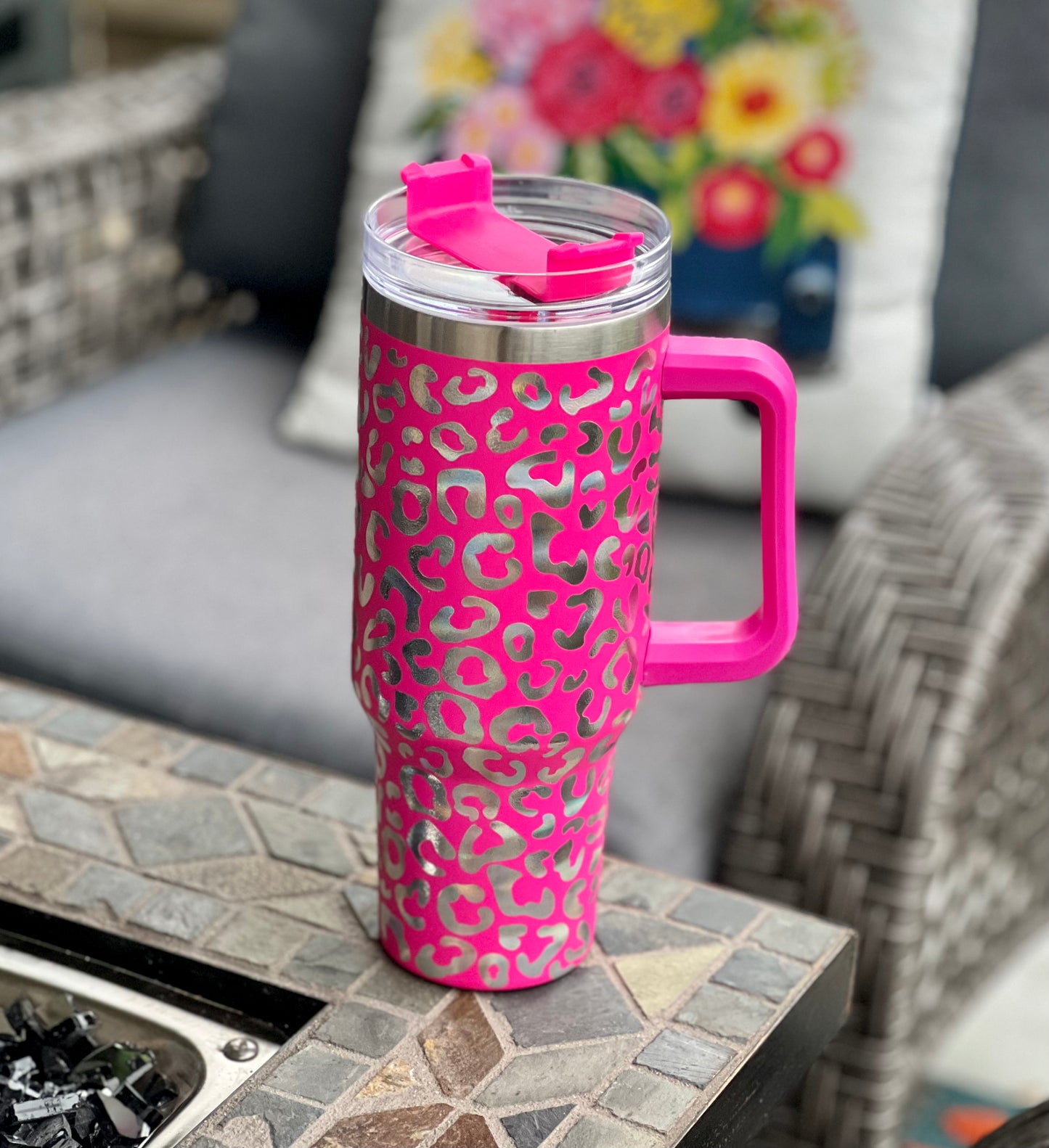 40oz Leopard Steel Tumbler