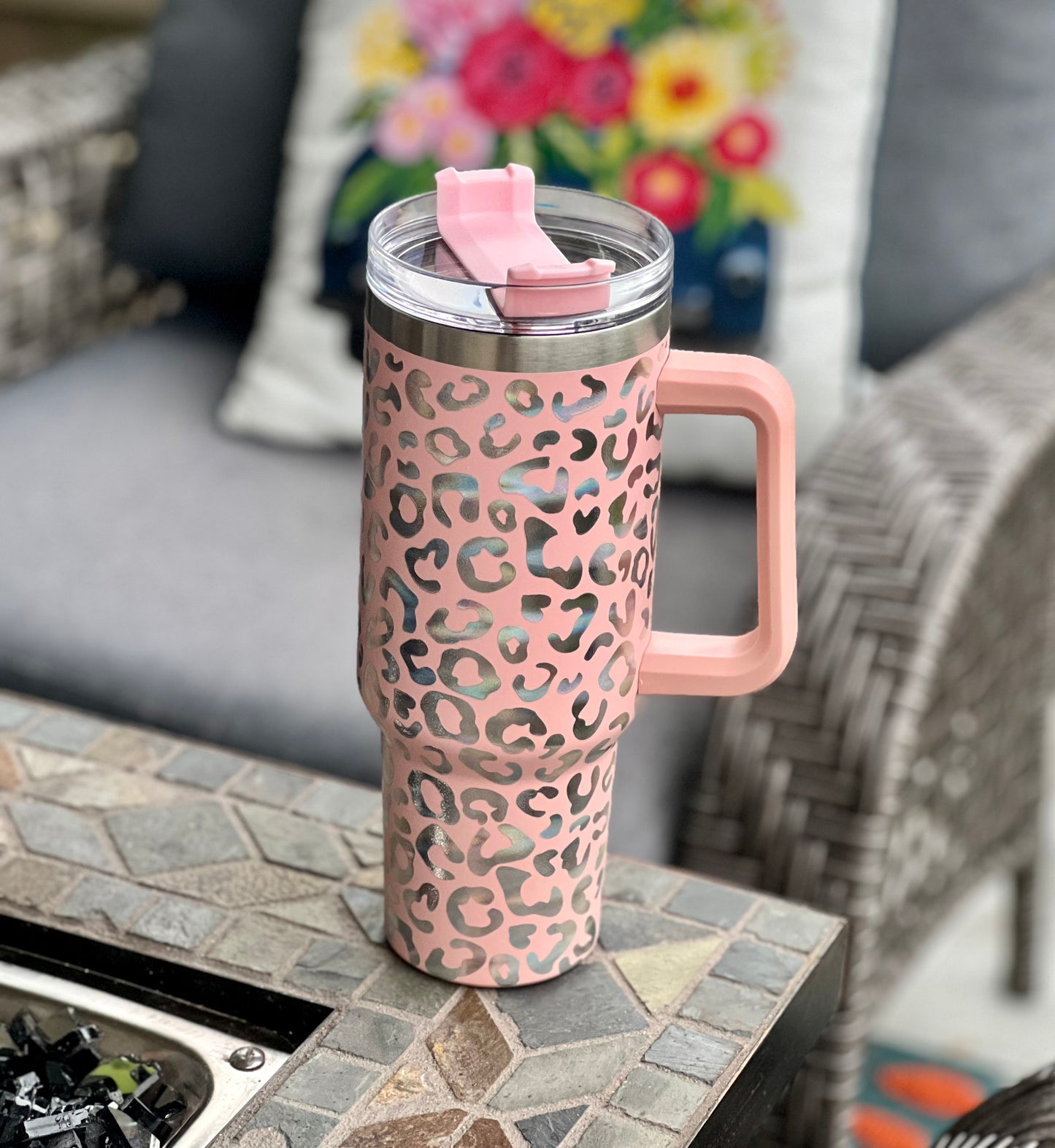 40oz Leopard Steel Tumbler