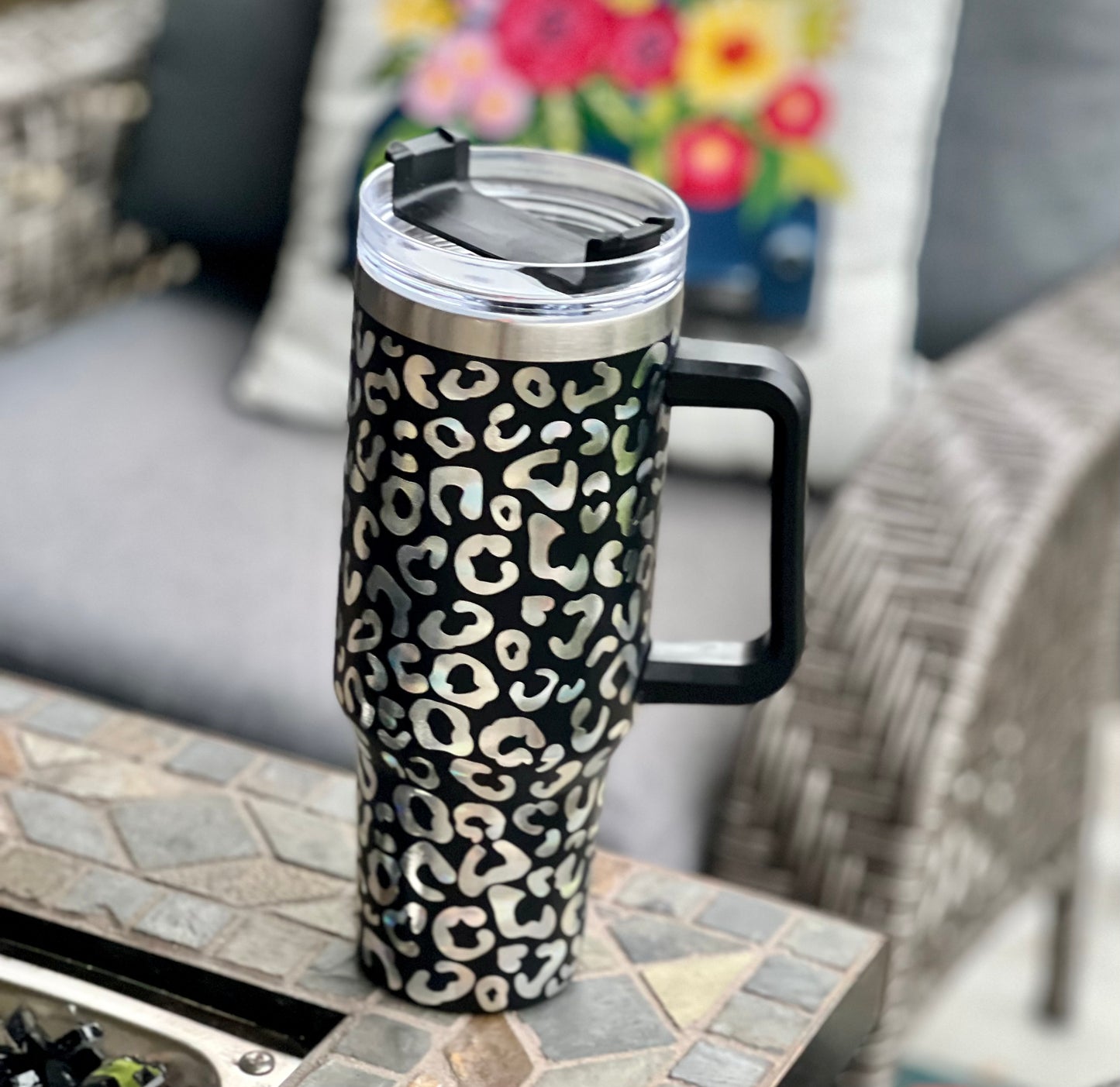 40oz Leopard Steel Tumbler